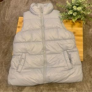 Fleece Lined Puffer Vest, Powder Blue